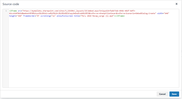 Then paste in the embed code that you copied and click Save